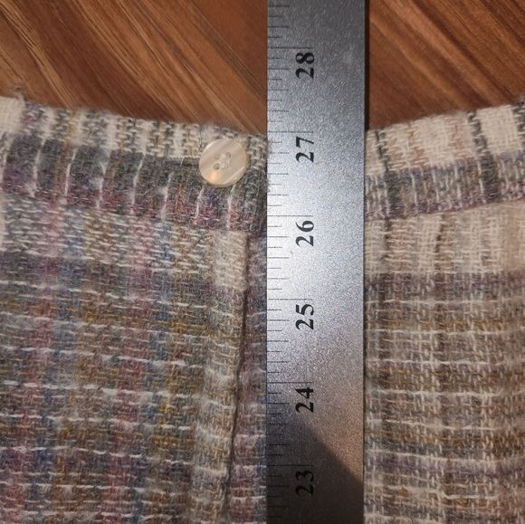 Ms. Jennifer Canada Size 14 Plaid Cream and Brown Women's Skirt - Picture 8 of 10